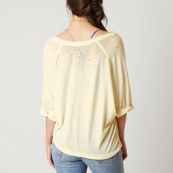 Free People yellow burnout Moonlight tee - Picture 2 of 3